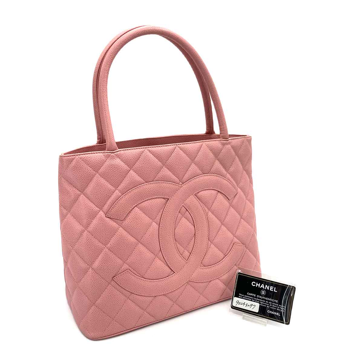 CHANEL VINTAGE MEDALLION TOTE BAG PINK CAVIAR SKIN 90243297