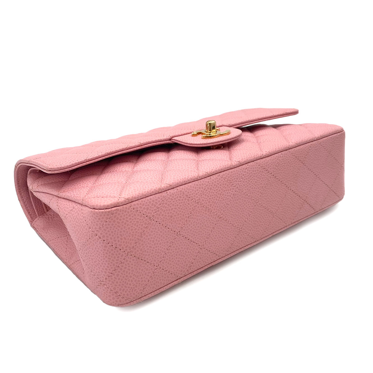 CHANEL VINTAGE CLASSIC FLAP MEDIUM CHAIN SHOULDER BAG PINK CAVIAR SKIN 90243301