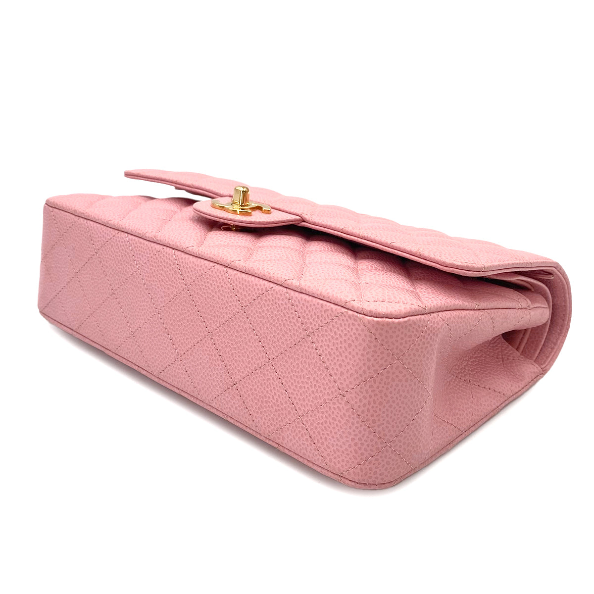 CHANEL VINTAGE CLASSIC FLAP MEDIUM CHAIN SHOULDER BAG PINK CAVIAR SKIN 90243301