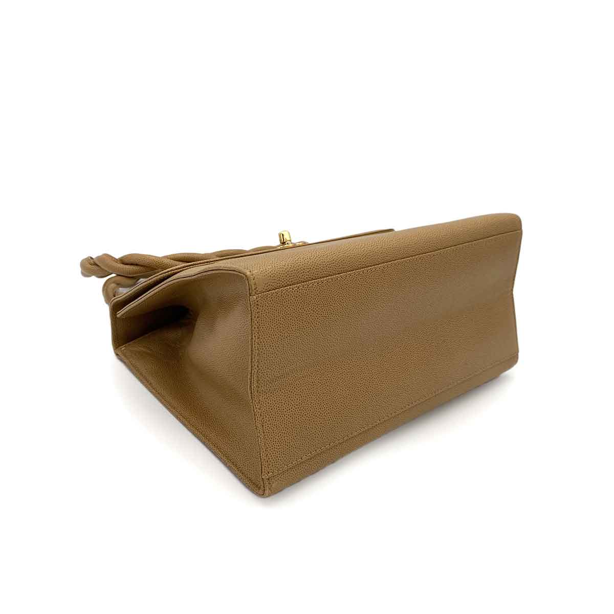 CHANEL VINTAGE TWIST SHOULDER BAG BEIGE CAVIAR SKIN 90243307