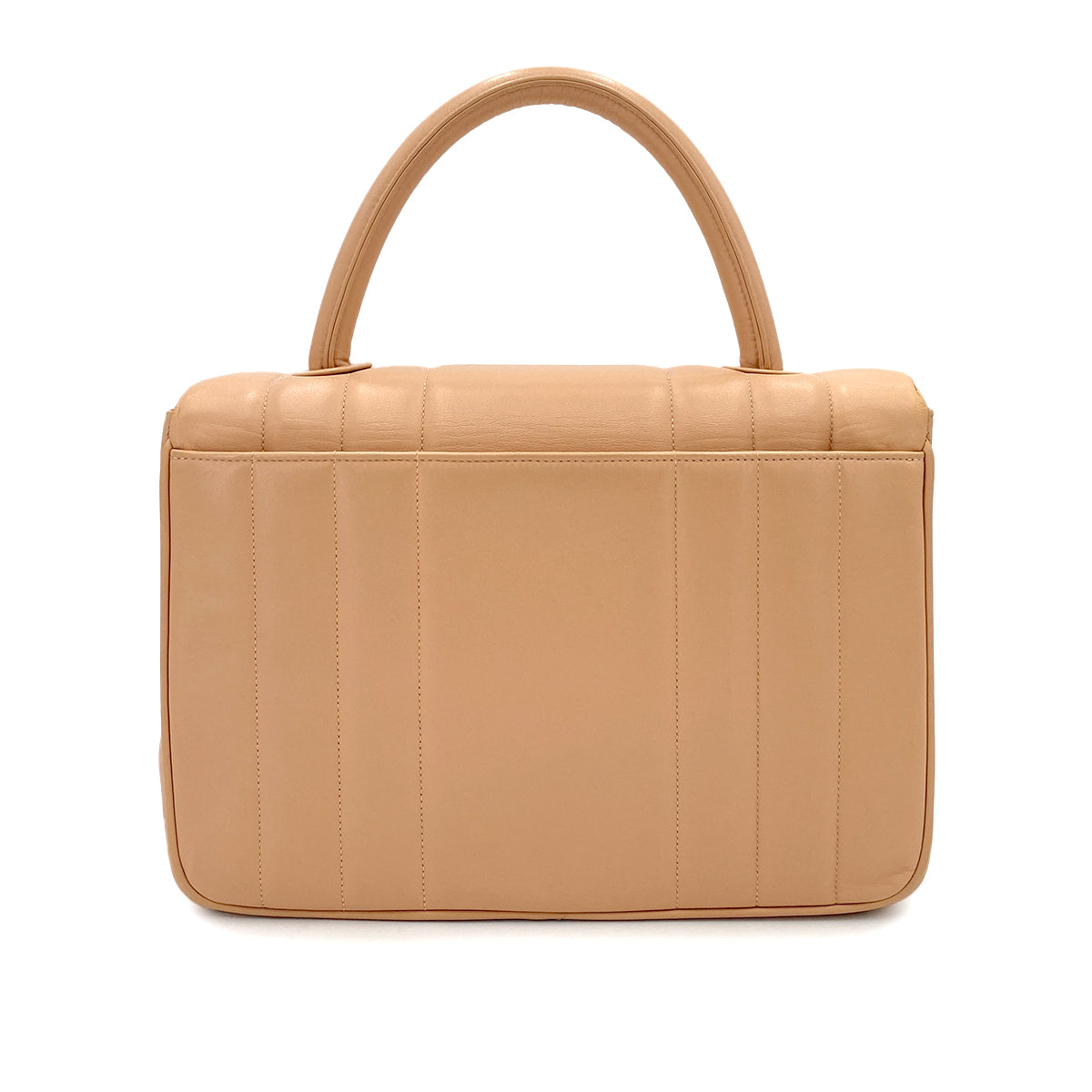 CHANEL VINTAGE MADEMOISELLE HAND BAG BEIGE LAMB SKIN 90243420