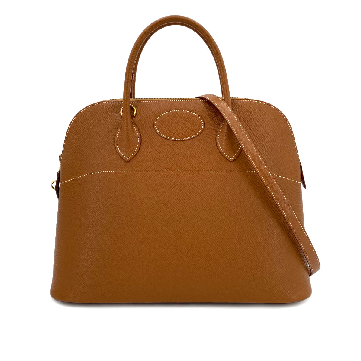 HERMES BOLIDE 35 GOLD COUCHEVEL HAND BAG □F 90243428