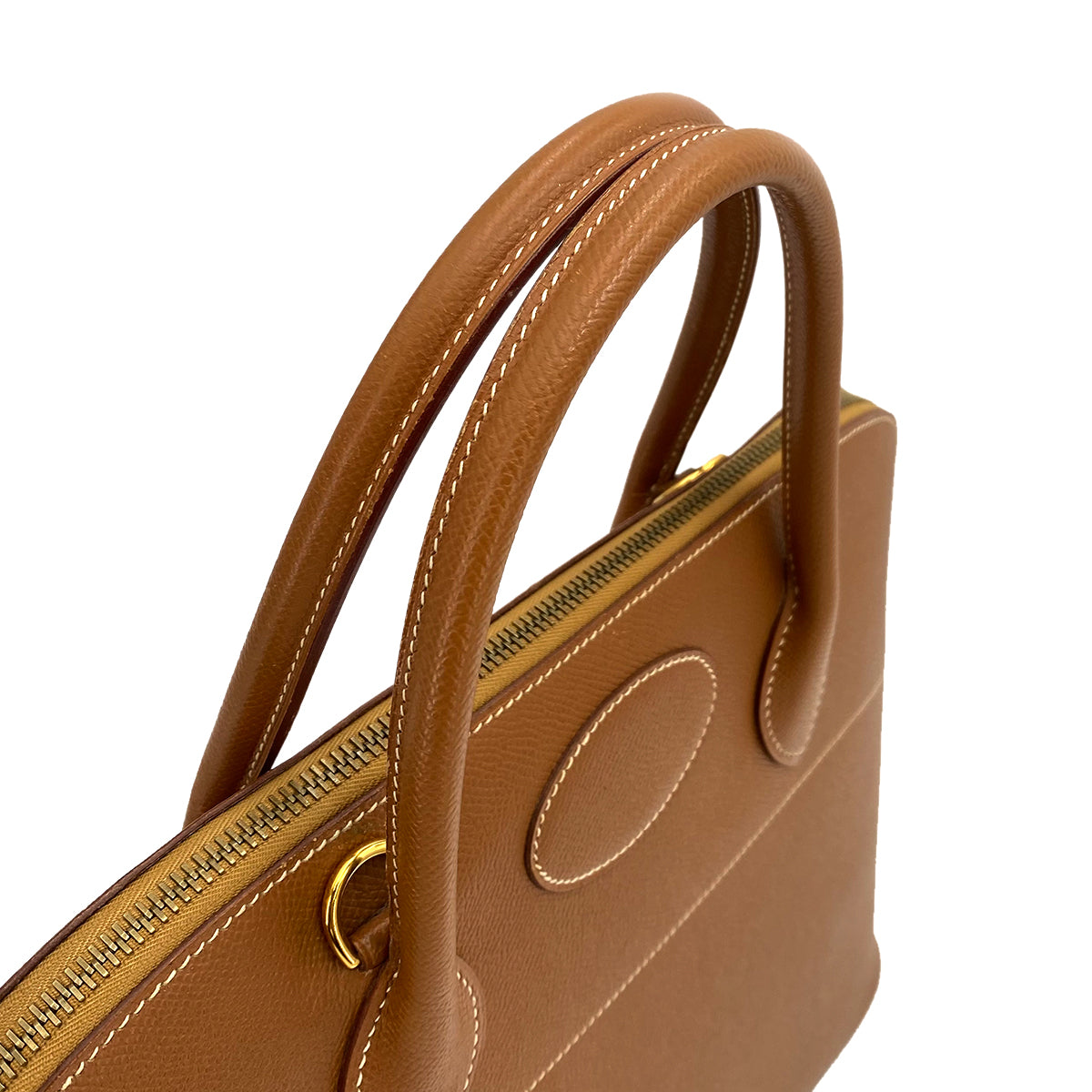 HERMES BOLIDE 35 GOLD COUCHEVEL HAND BAG □F 90243428