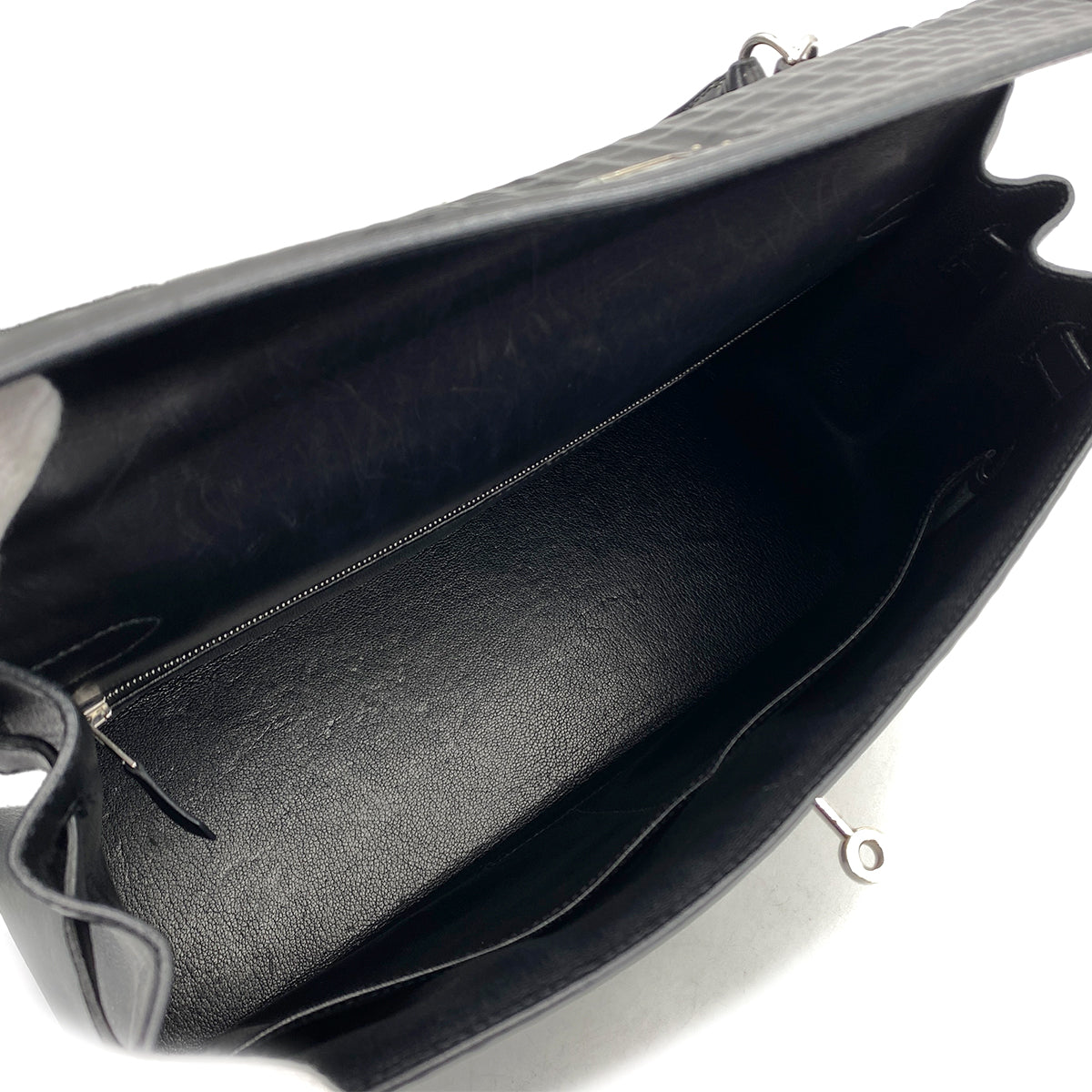 HERMES KELLY 35 WAFFLE BLACK DEUTCH HAND SHOULDER BAG □H 90243550