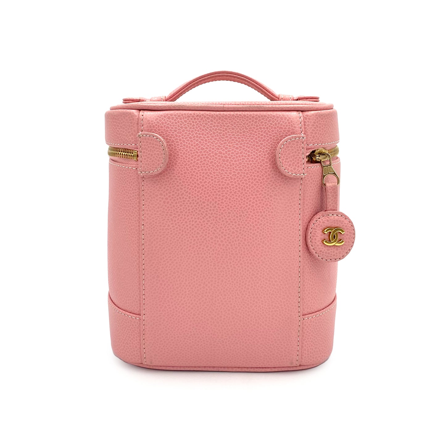 CHANEL VINTAGE VANITY HAND BAG PINK CAVIAR SKIN 90243553