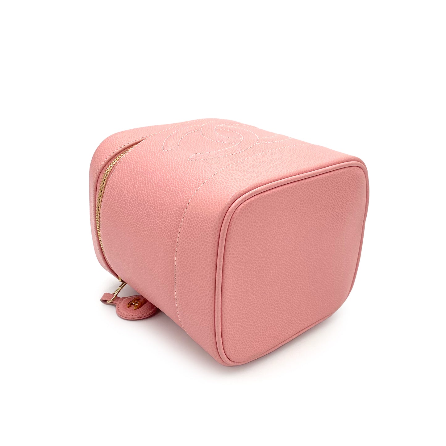 CHANEL VINTAGE VANITY HAND BAG PINK CAVIAR SKIN 90243553