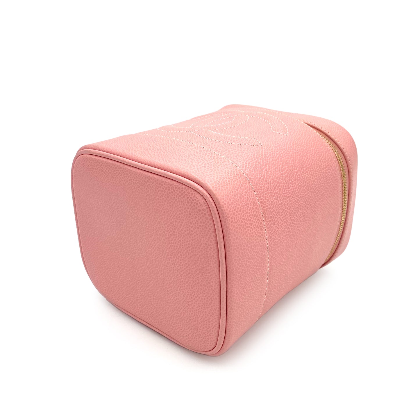 CHANEL VINTAGE VANITY HAND BAG PINK CAVIAR SKIN 90243553