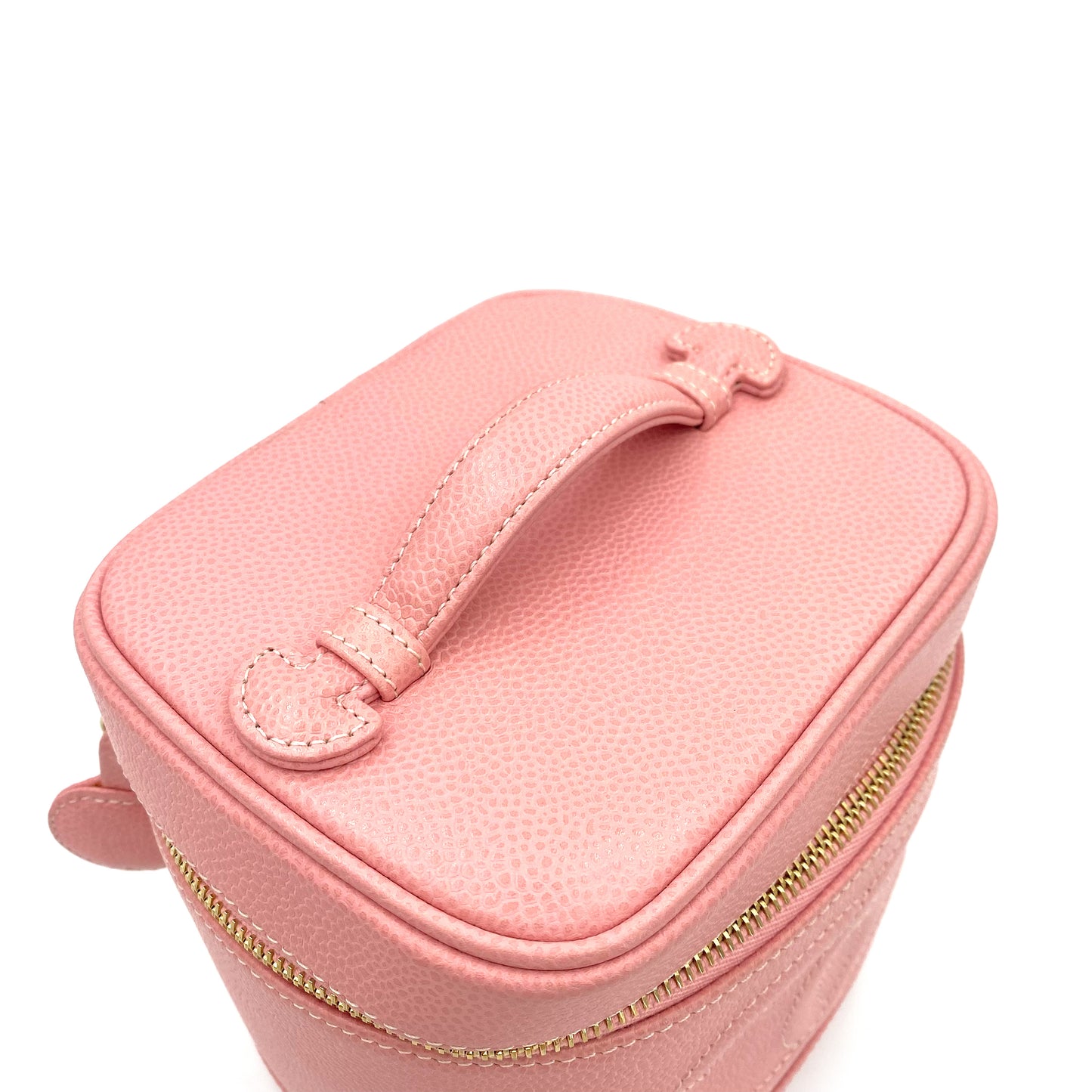 CHANEL VINTAGE VANITY HAND BAG PINK CAVIAR SKIN 90243553