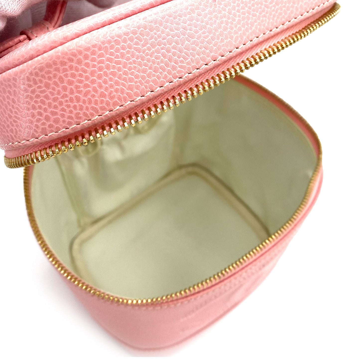 CHANEL VINTAGE VANITY HAND BAG PINK CAVIAR SKIN 90243553