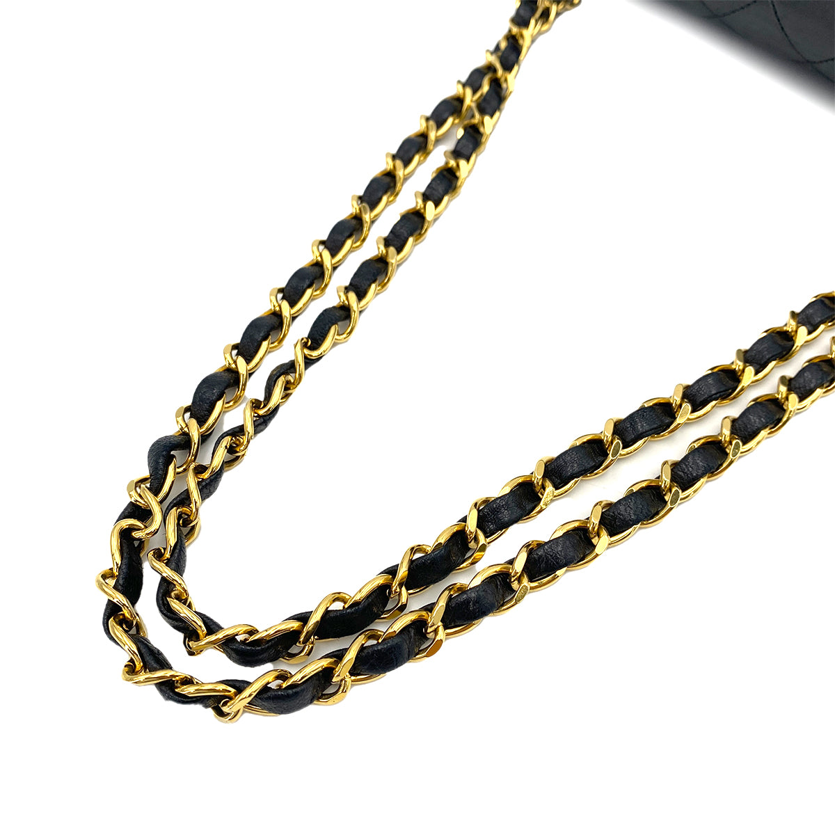CHANEL VINTAGE CLASSIC FLAP SMALL CHAIN SHOULDER BAG BLACK LAMB SKIN 90243555