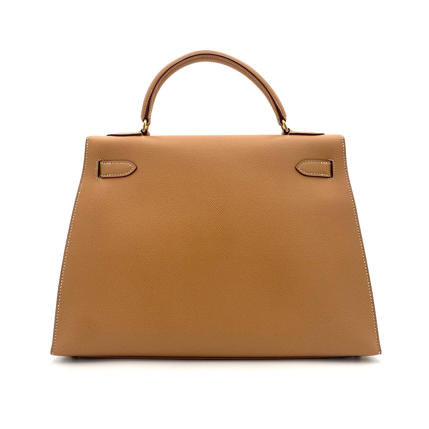 HERMES KELLY 32 SELLIER NATURAL COUCHVEL HAND SHOULDER BAG □C 90243814