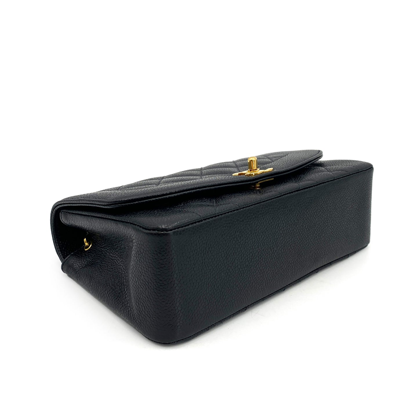 CHANEL VINTAGE DIANA SMALL CHAIN SHOULDER BAG BLACK CAVIAR SKIN 90243815