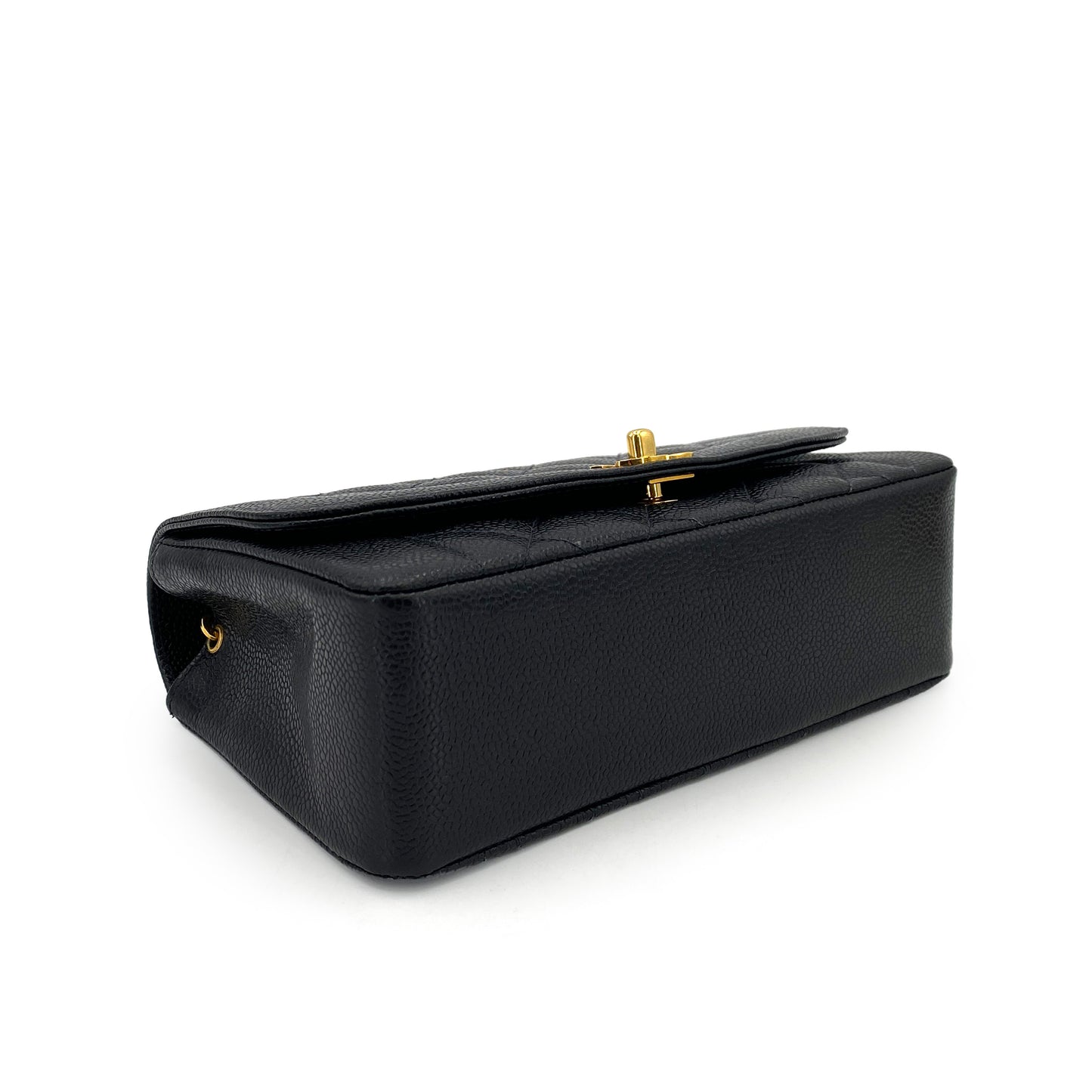 CHANEL VINTAGE DIANA SMALL CHAIN SHOULDER BAG BLACK CAVIAR SKIN 90243819