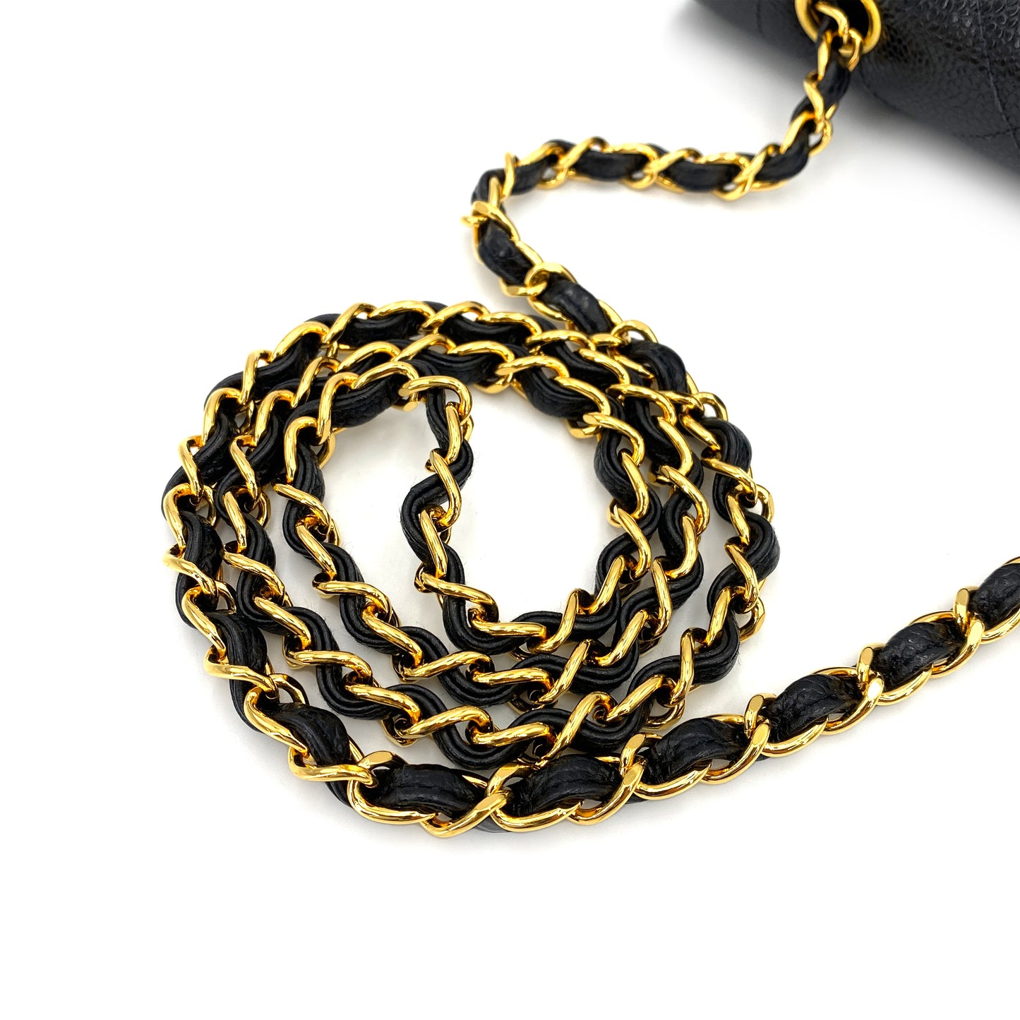 CHANEL VINTAGE DIANA SMALL CHAIN SHOULDER BAG BLACK CAVIAR SKIN 90243819
