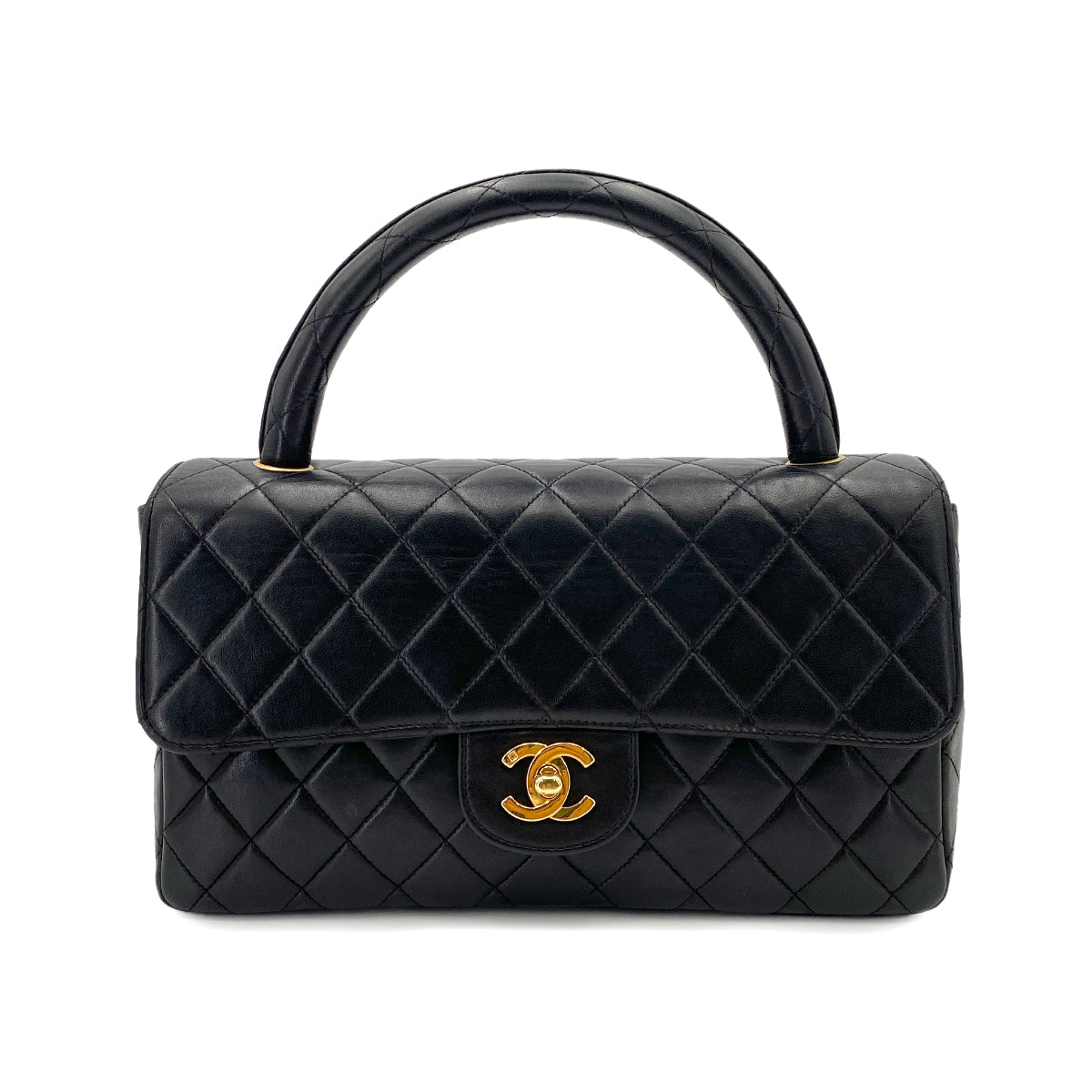 CHANEL VINTAGE PARENT-CHILD BAG PARENTS ONLY BLACK LAMB SKIN 90243822