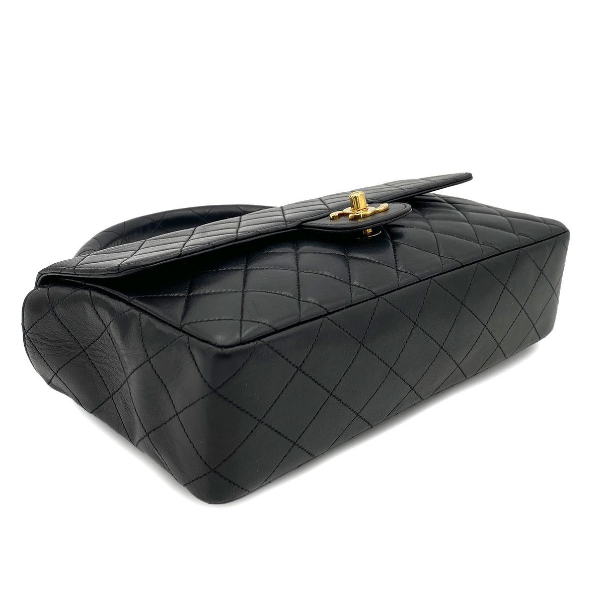 CHANEL VINTAGE PARENT-CHILD BAG PARENTS ONLY BLACK LAMB SKIN 90243822