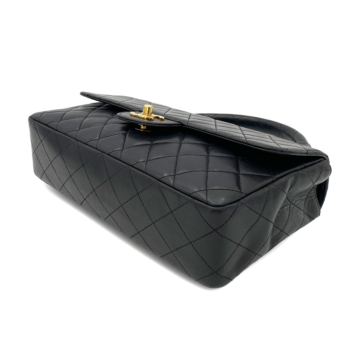 CHANEL VINTAGE PARENT-CHILD BAG PARENTS ONLY BLACK LAMB SKIN 90243822