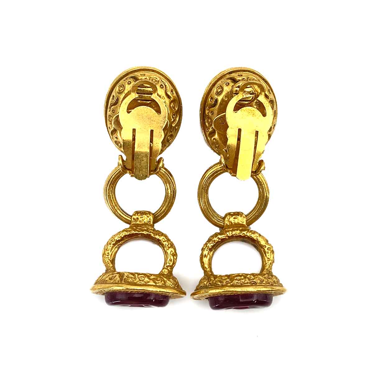 CHANEL VINTAGE EARRINGS COCOMARK COLOR STONE ACCESSORY 93A 90243823