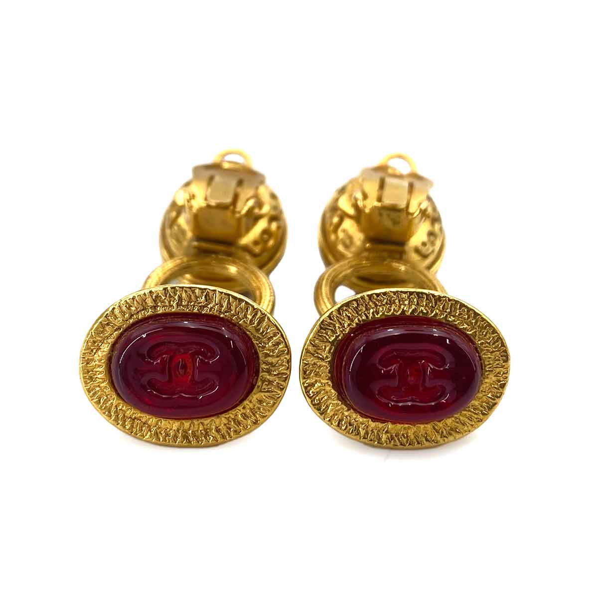 CHANEL VINTAGE EARRINGS COCOMARK COLOR STONE ACCESSORY 93A 90243823