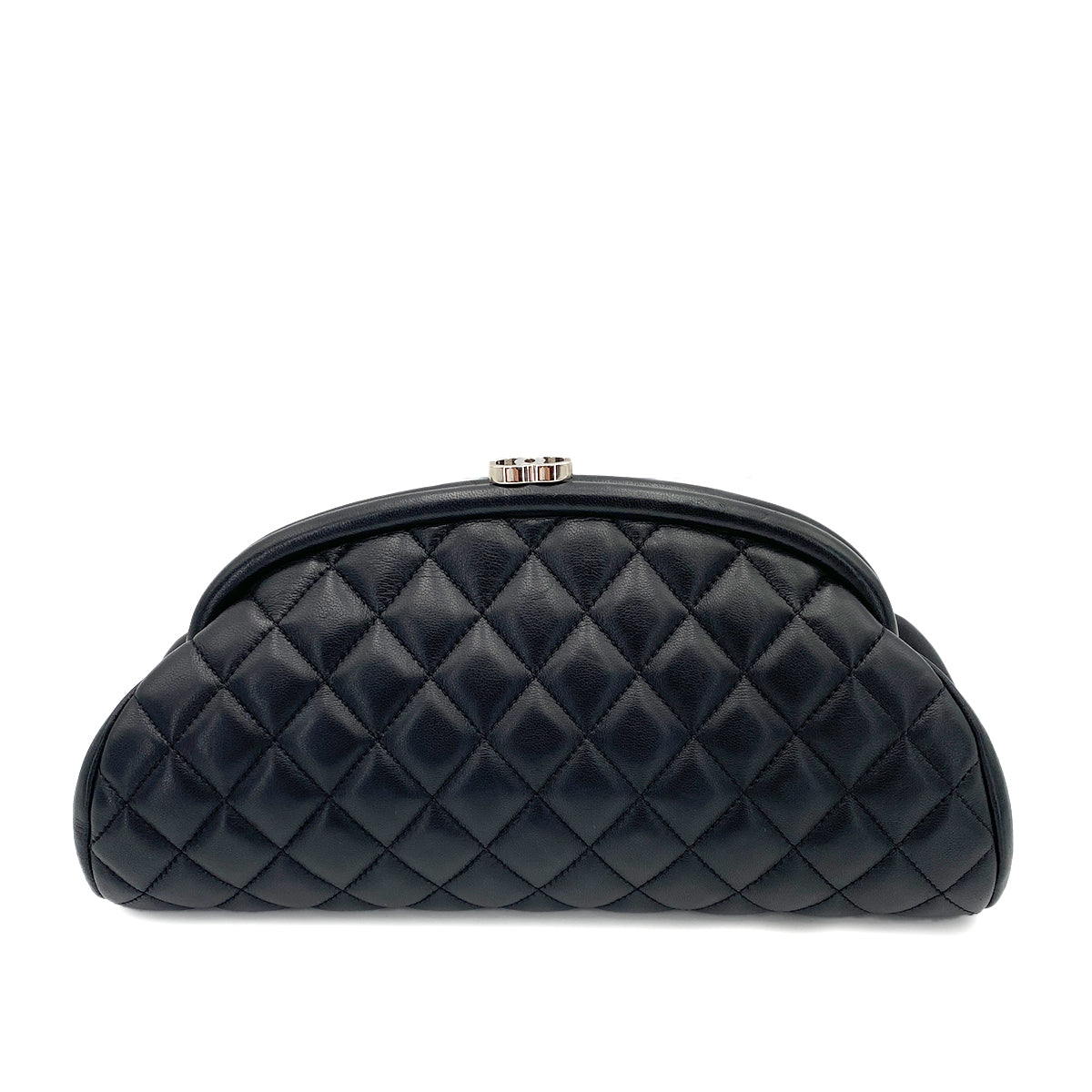 CHANEL VINTAGE CLUTCH BAG BLACK LAMB SKIN 90243886