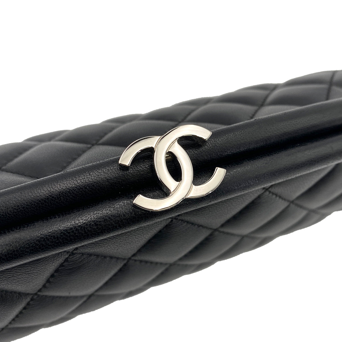 CHANEL VINTAGE CLUTCH BAG BLACK LAMB SKIN 90243886