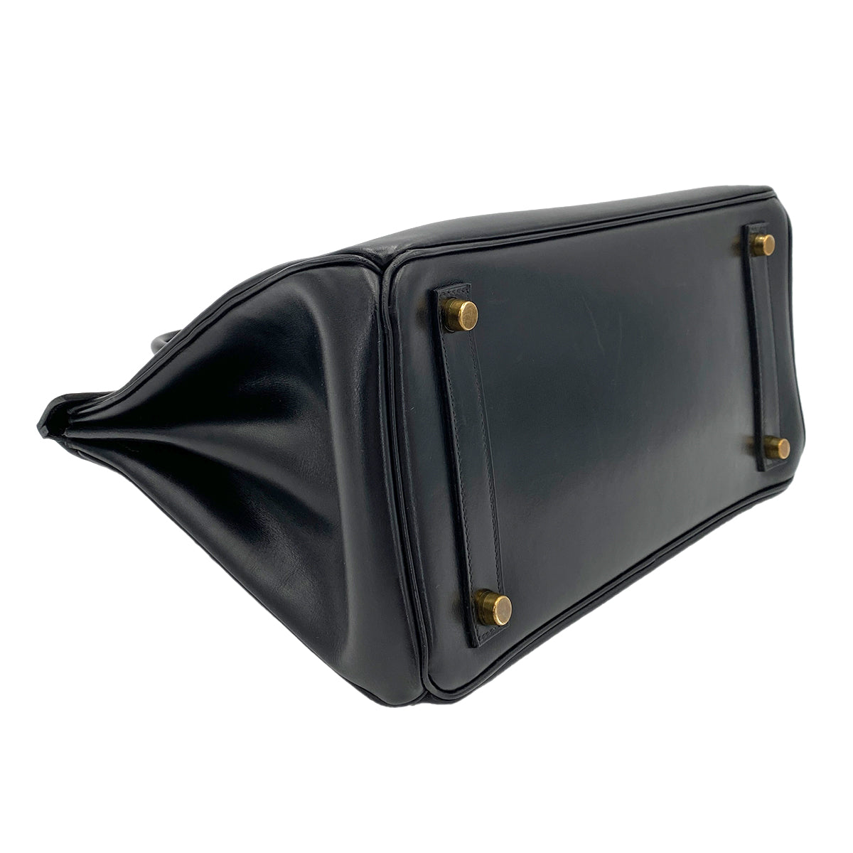 HERMES HAUT A COURROIES 32 BLACK BOX CALF HAND BAG 〇X 90243887
