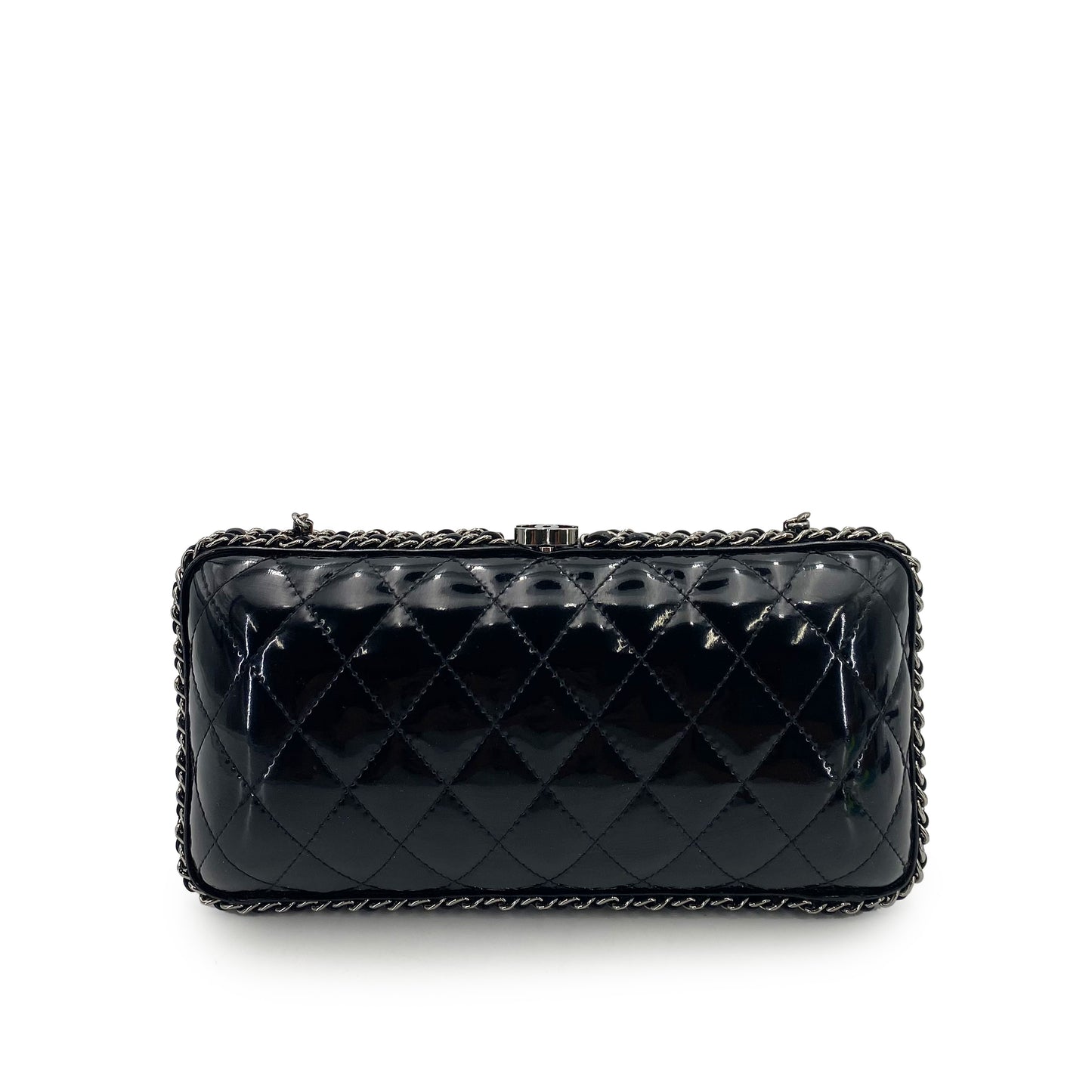 CHANEL MATELASSE CHAIN SHOULDER BAG BLACK ENAMEL 90243889