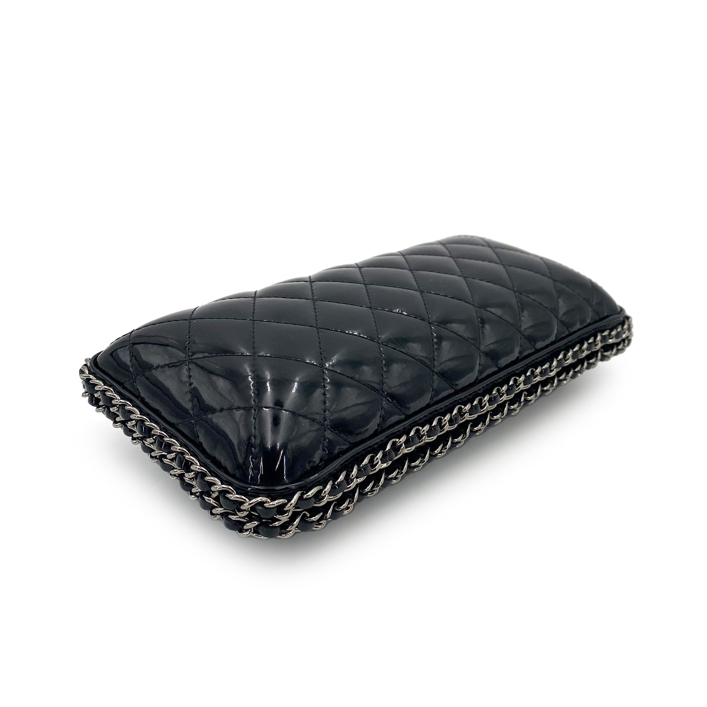 CHANEL MATELASSE CHAIN SHOULDER BAG BLACK ENAMEL 90243889