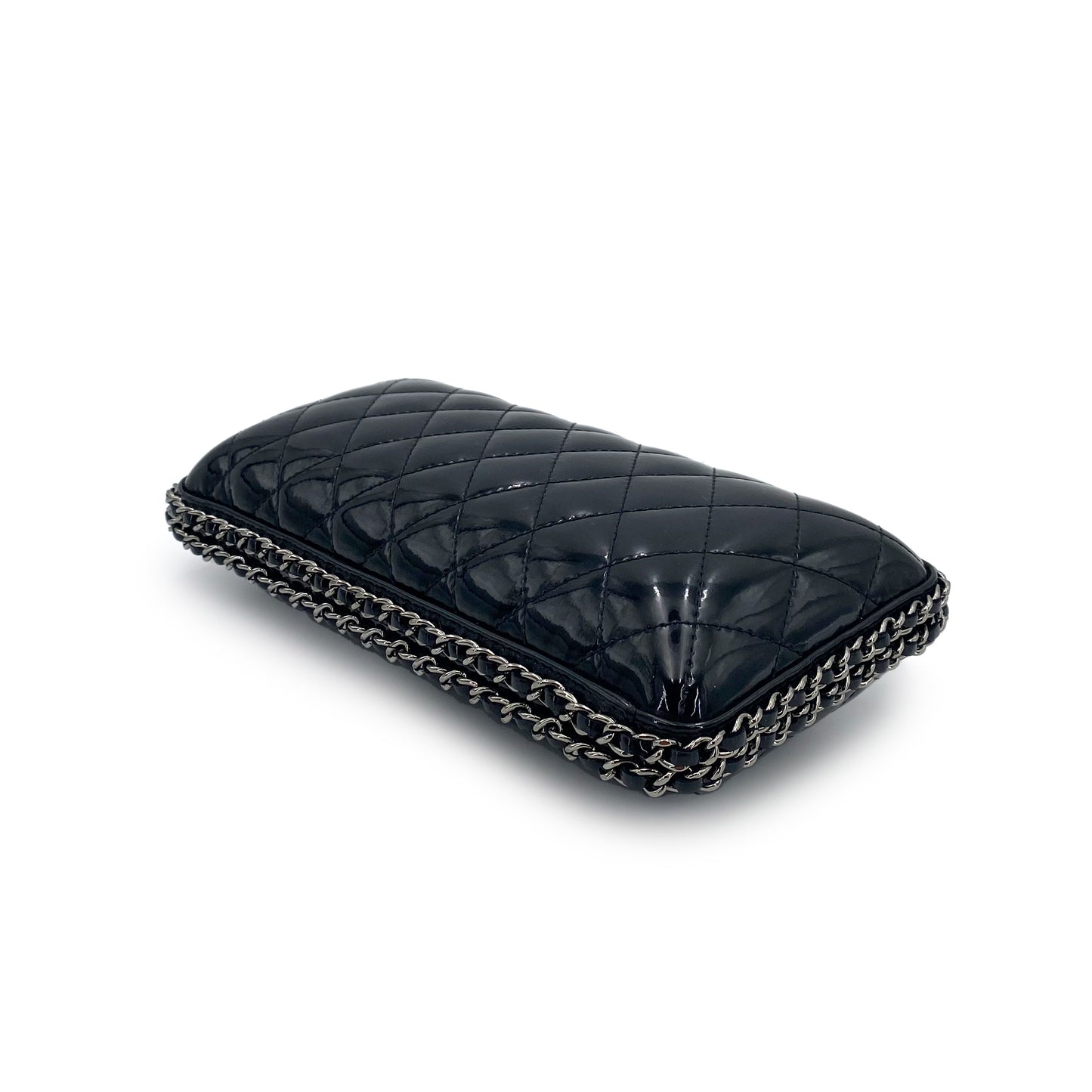 CHANEL MATELASSE CHAIN SHOULDER BAG BLACK ENAMEL 90243889