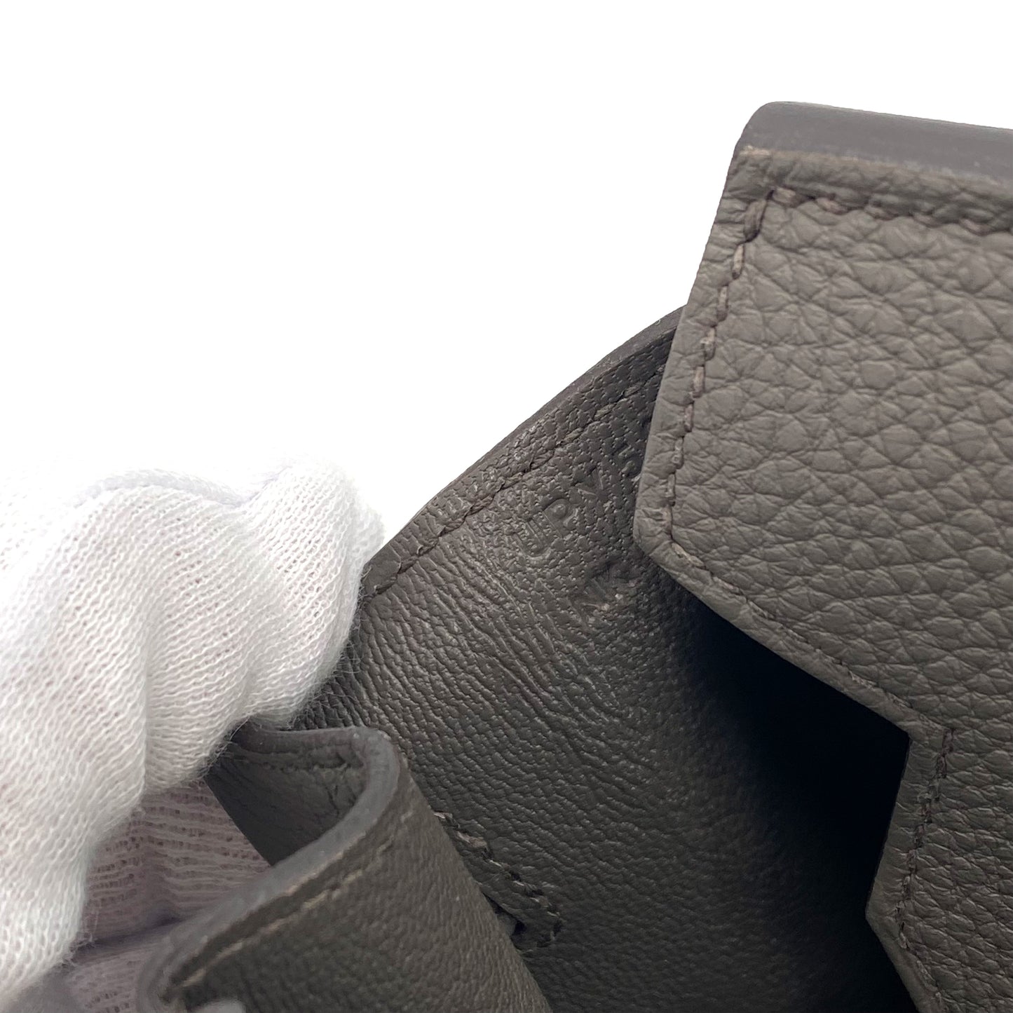 HERMES BIRKIN 25 ETAIN TOGO HAND BAG U 90244077