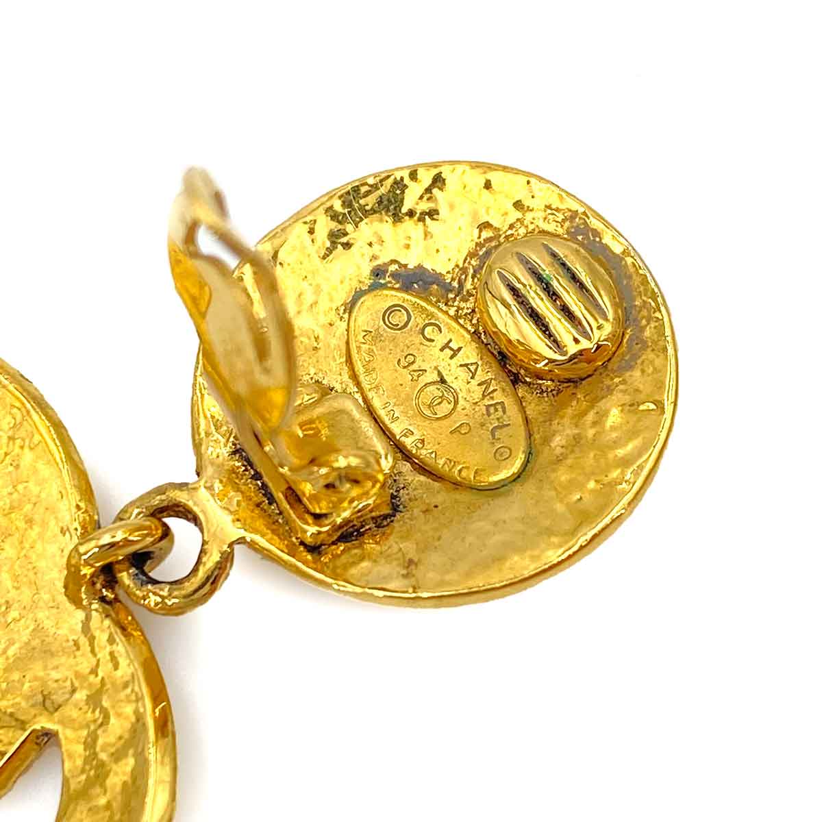 CHANEL VINTAGE EARRINGS COCOMARK MATELASSE ACCESSORY 94P 90244078