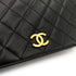 CHANEL VINTAGE FULL FLAP PUSH LOCK CHAIN SHOULDER BAG BLACK LAMB SKIN 90244692