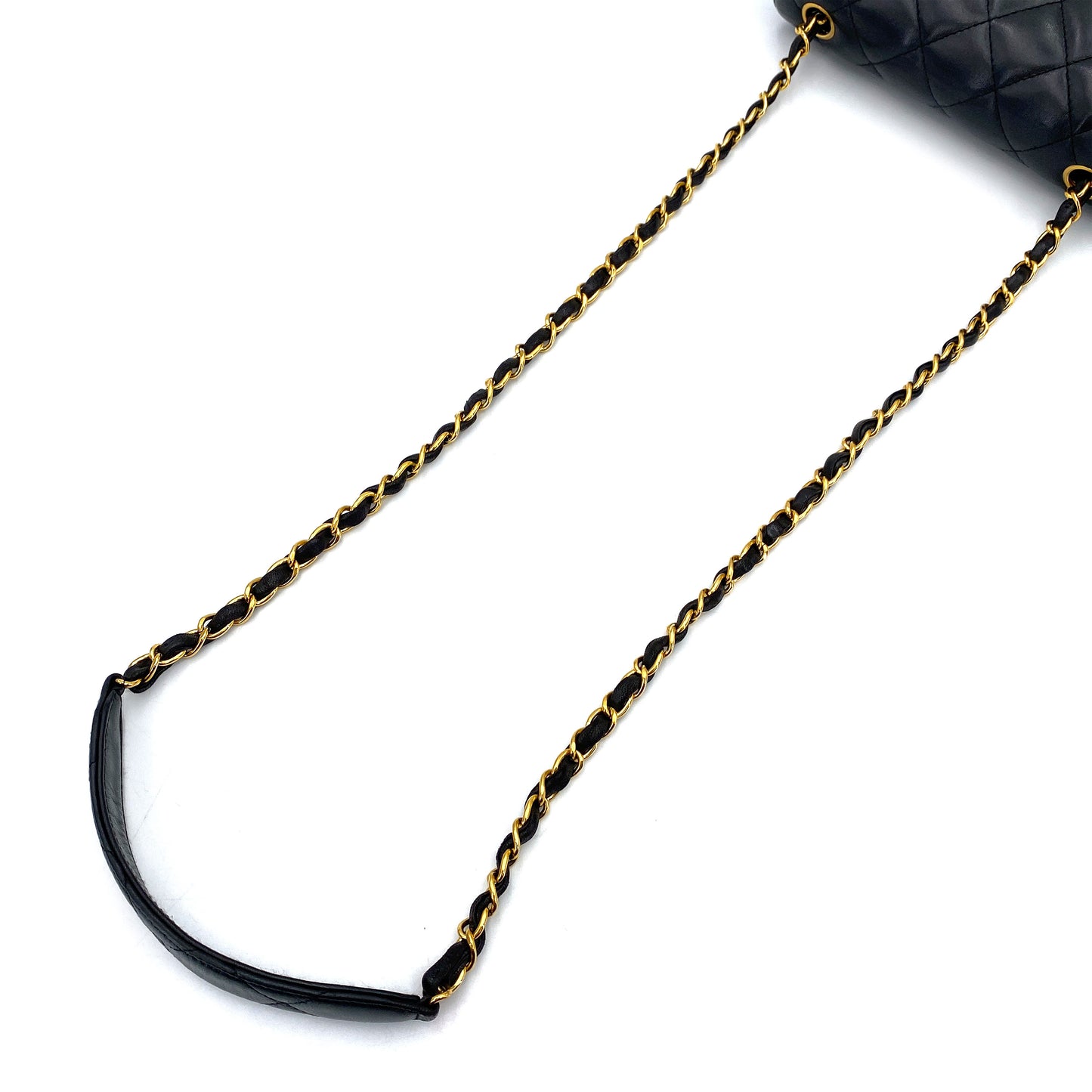 CHANEL VINTAGE MATELASSE CHAIN SHOULDER BAG BLACK LAMB SKIN 90244696