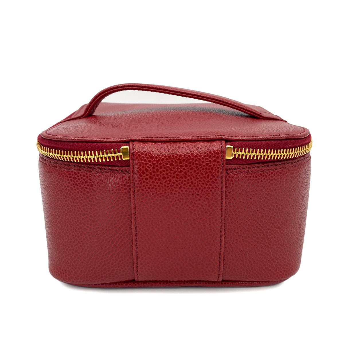 CHANEL VINTAGE VANITY HAND BAG RED CAVIAR SKIN 90244705