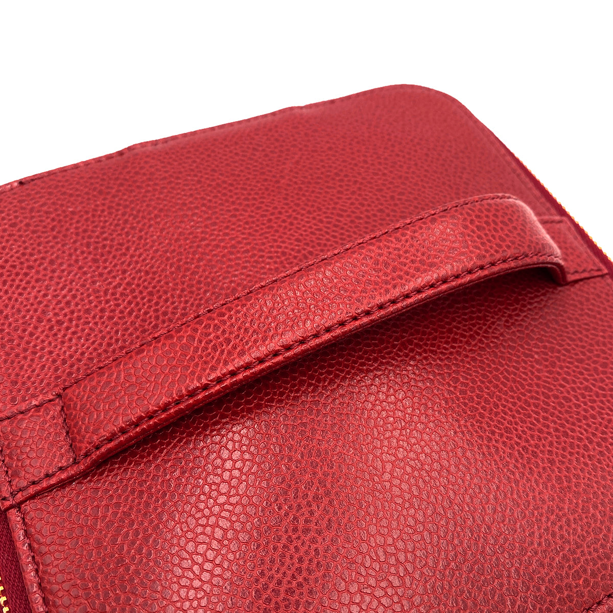 CHANEL VINTAGE VANITY HAND BAG RED CAVIAR SKIN 90244705