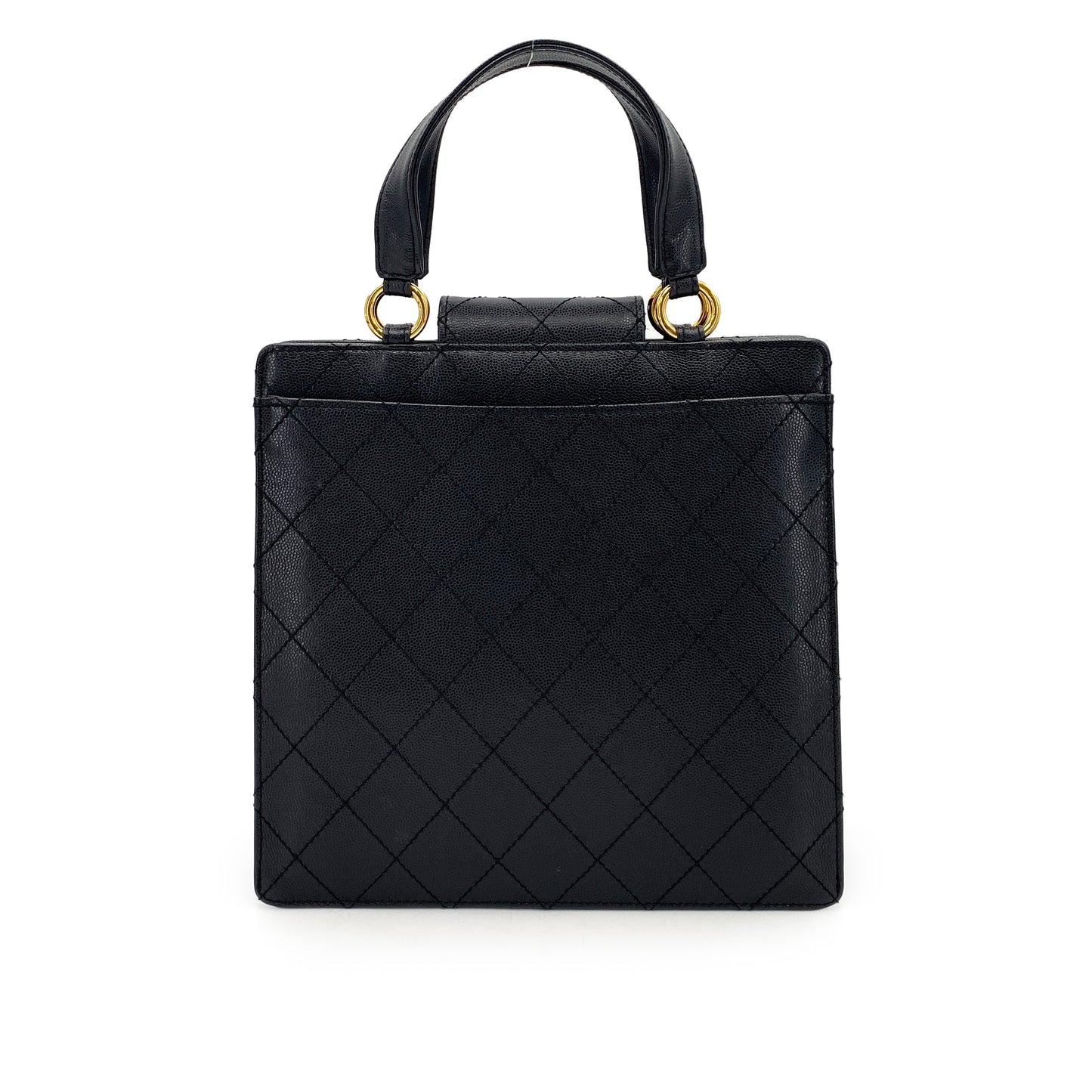 CHANEL VINTAGE HAND BAG BLACK CAVIAR SKIN 90244730