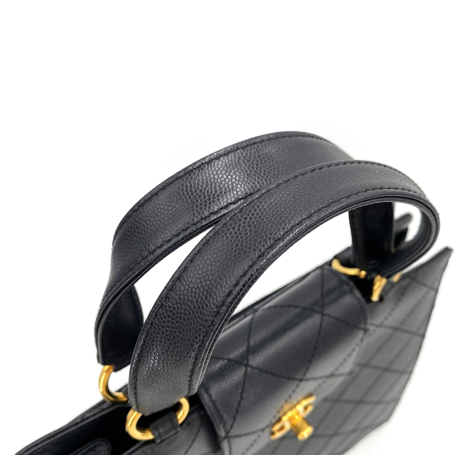 CHANEL VINTAGE HAND BAG BLACK CAVIAR SKIN 90244730