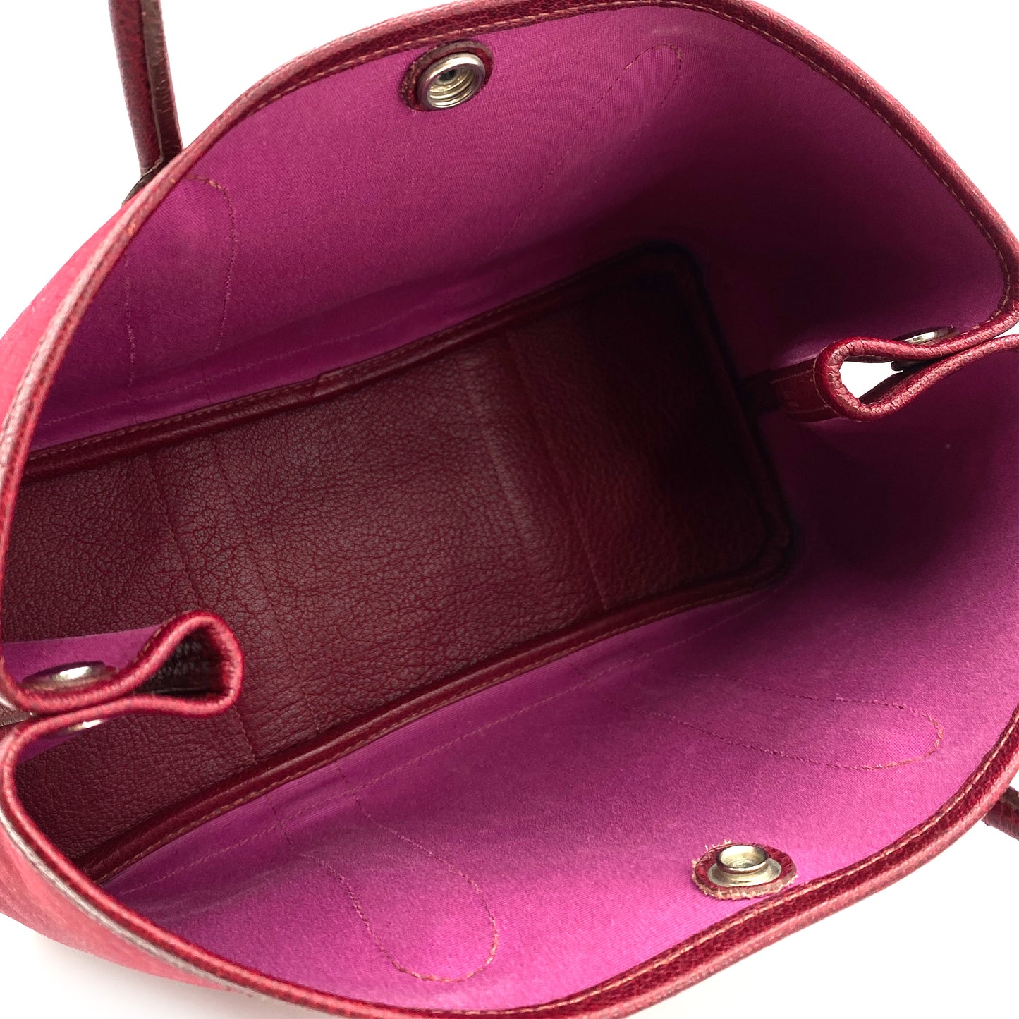 HERMES GARDEN PARTY TPM ROUGE IMPERIAL TOILE OFFICIER HAND BAG □I 90244739