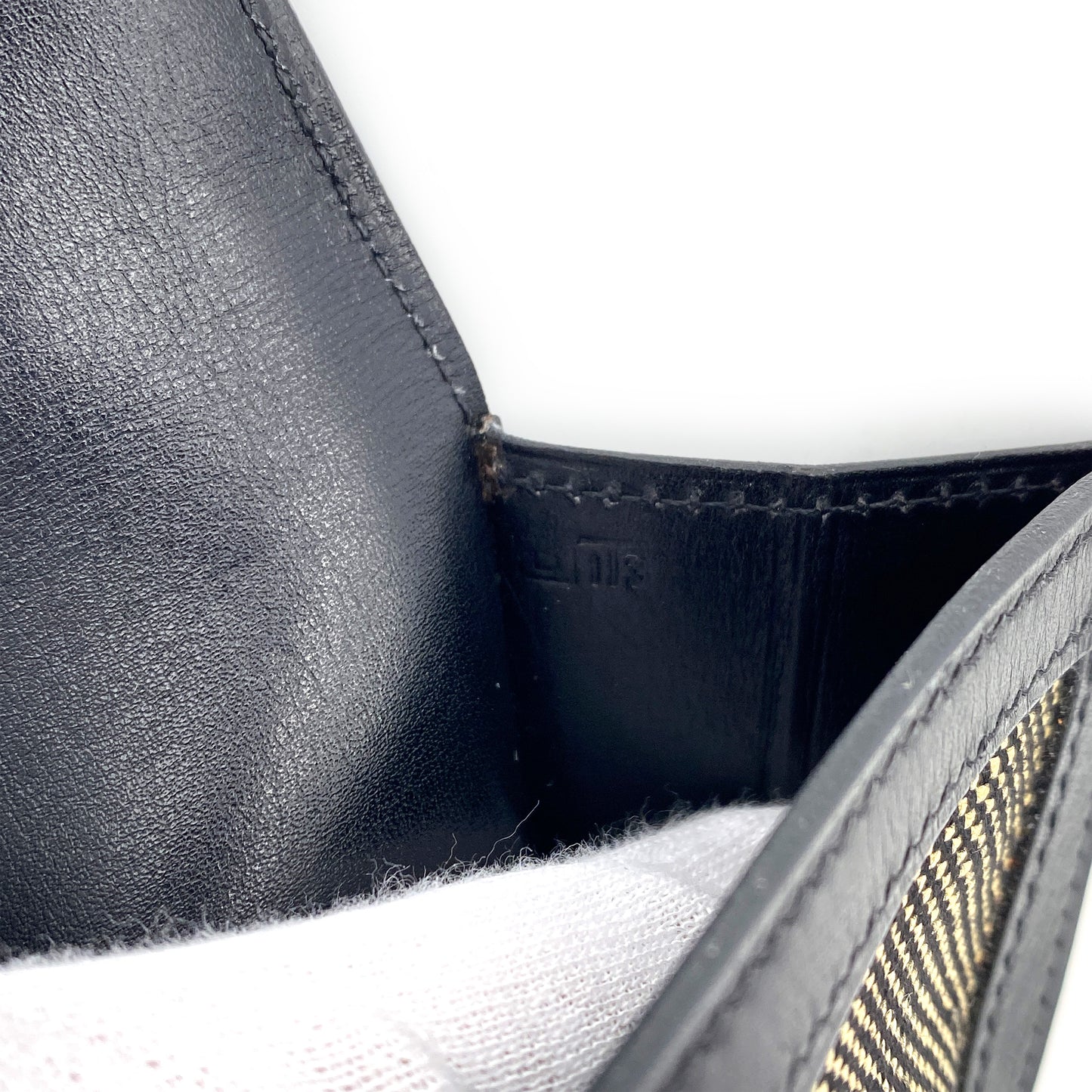 HERMES POCHETTE RIO BLACK TOILE BOXCALF CLUTCH BAG □B 90244746