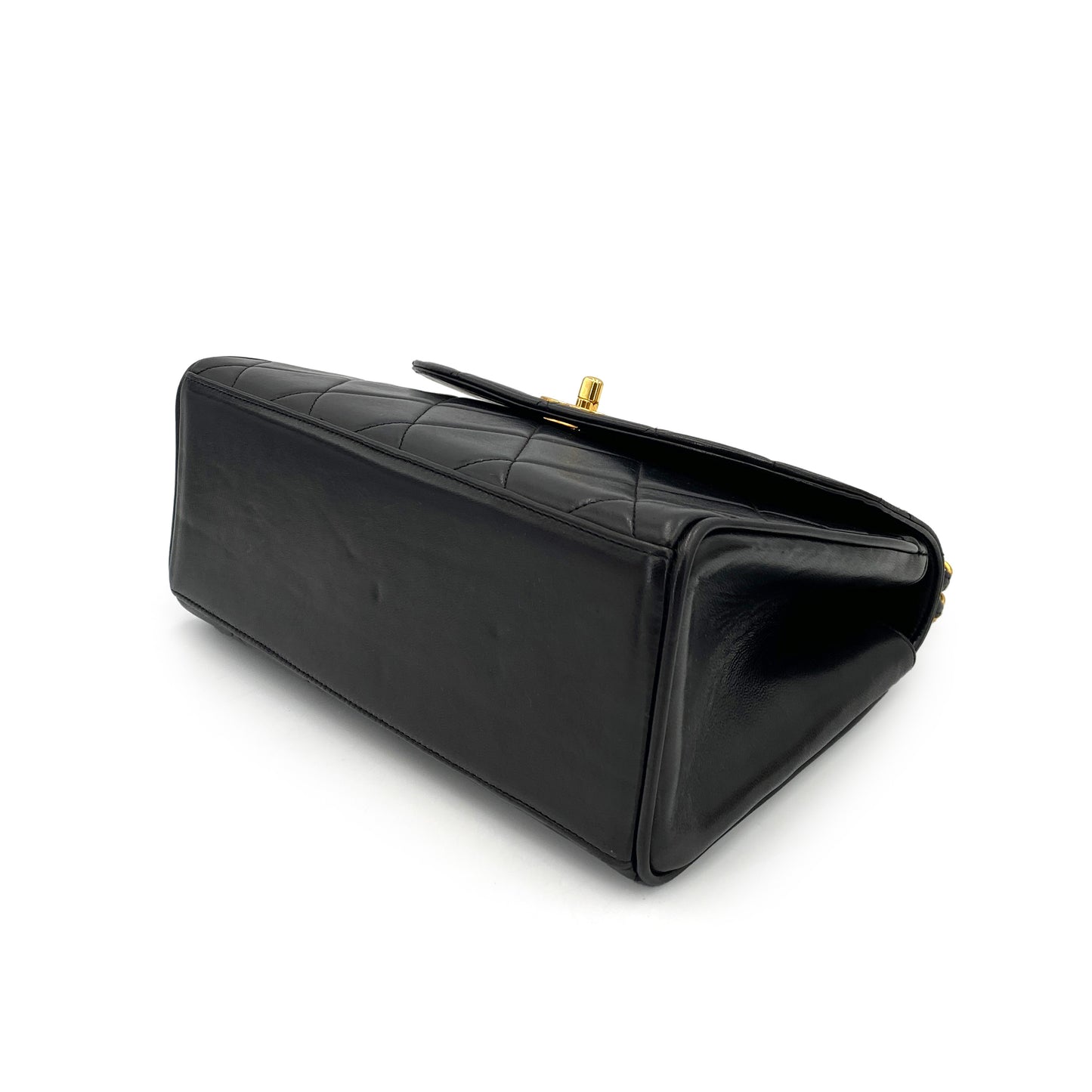 CHANEL VINTAGE MATELASSE CHAIN HAND BAG BLACK LAMB SKIN 90244749