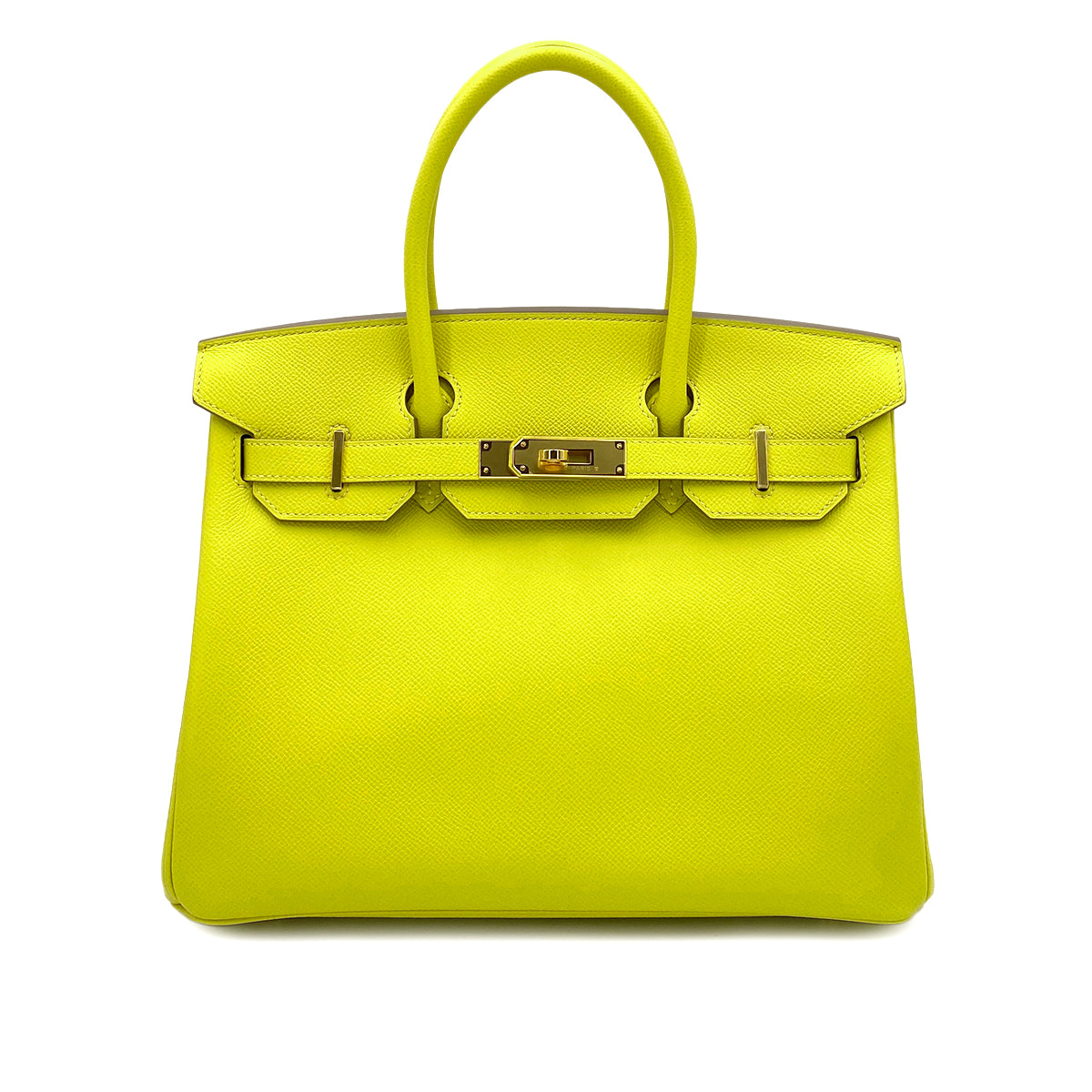 HERMES BIRKIN 30 LIME EPSON HAND BAG Y 90244761