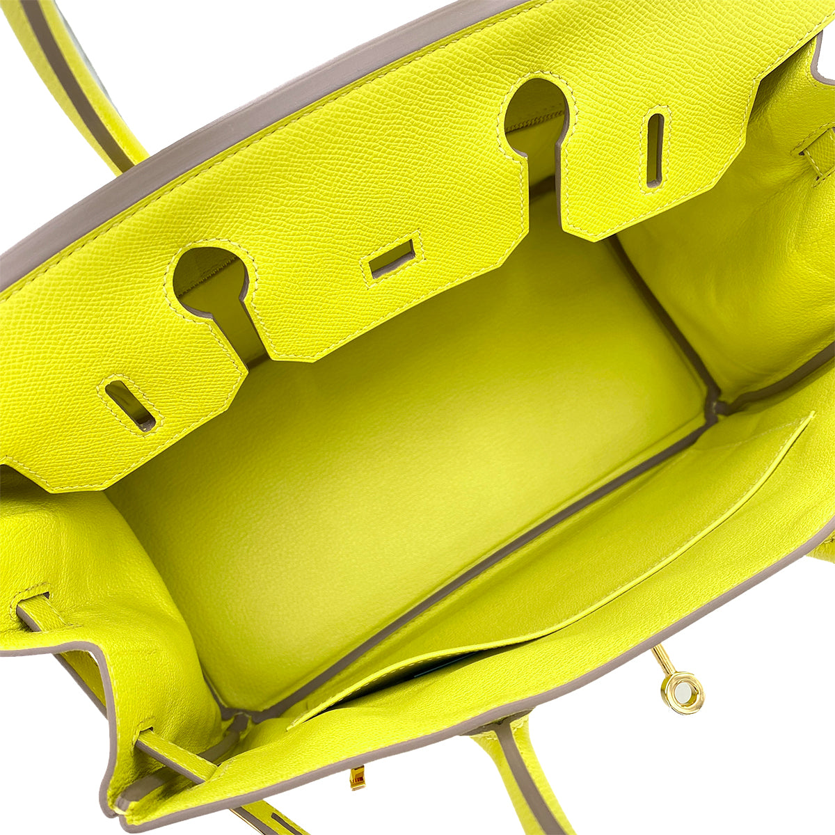 HERMES BIRKIN 30 LIME EPSON HAND BAG Y 90244761