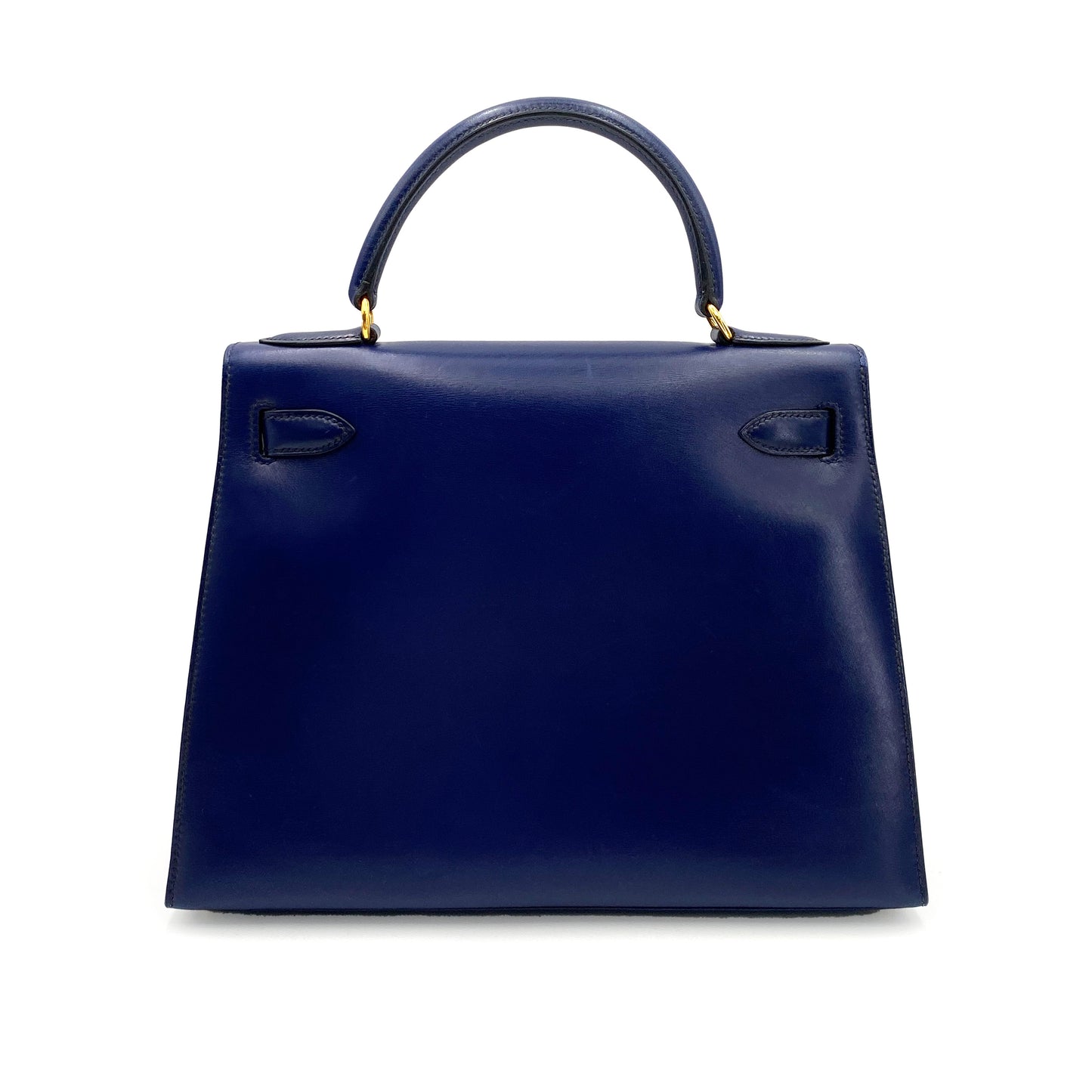 HERMES KELLY 28 SELLIER BLUE ROY BOXCALF HAND SHOULDER BAG 〇Y 90244821