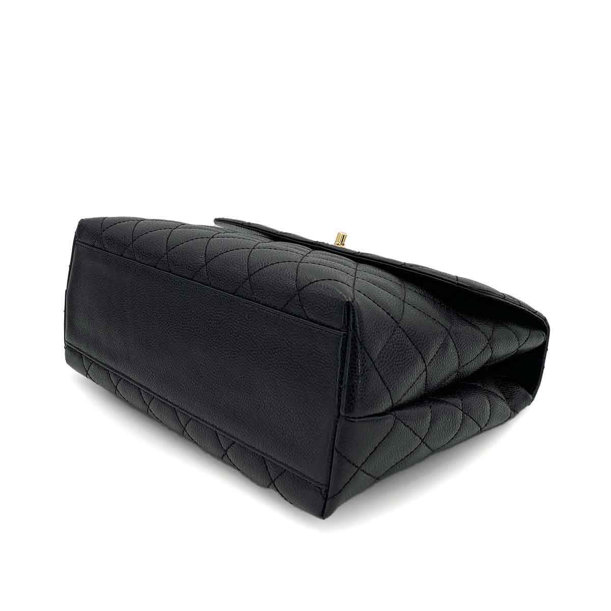 CHANEL VINTAGE MATELASSE HAND BAG BLACK CAVIAR SKIN 90245018