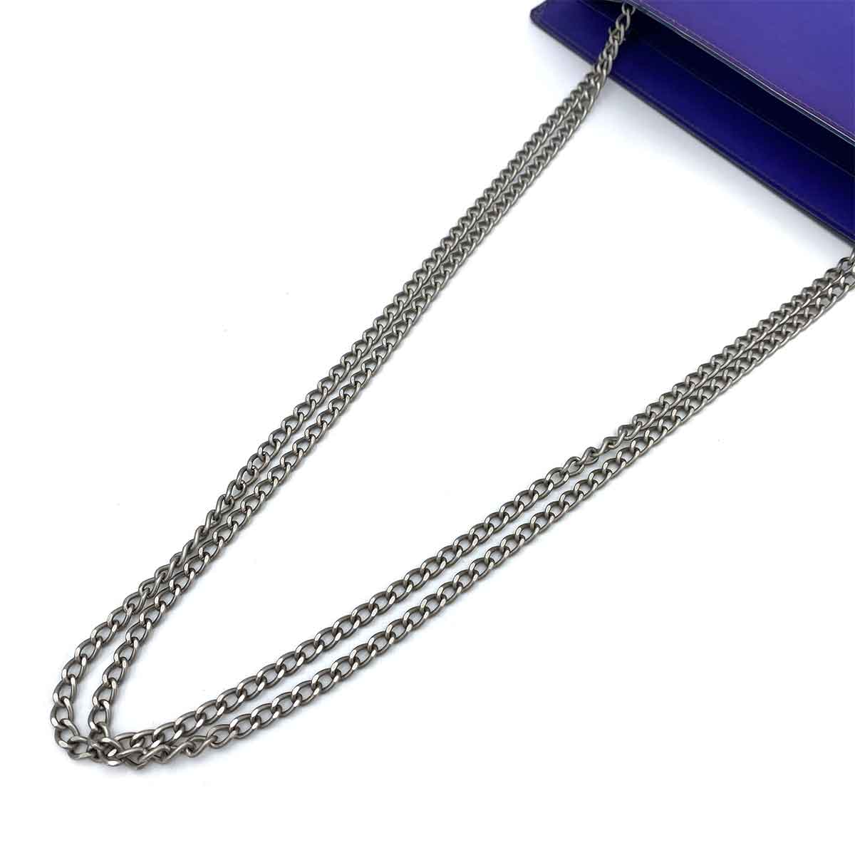 CHANEL VINTAGE COCOMARK HOLOGRAM CHAIN SHOULDER BAG PURPLE NYLON 90245022