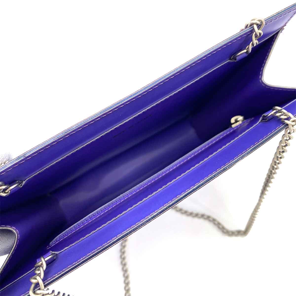 CHANEL VINTAGE COCOMARK HOLOGRAM CHAIN SHOULDER BAG PURPLE NYLON 90245022