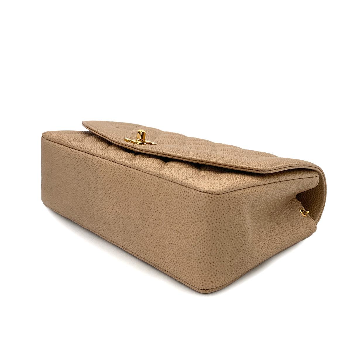 CHANEL VINTAGE DIANA MEDIUM CHAIN SHOULDER BAG BEIGE CAVIAR SKIN 90245035