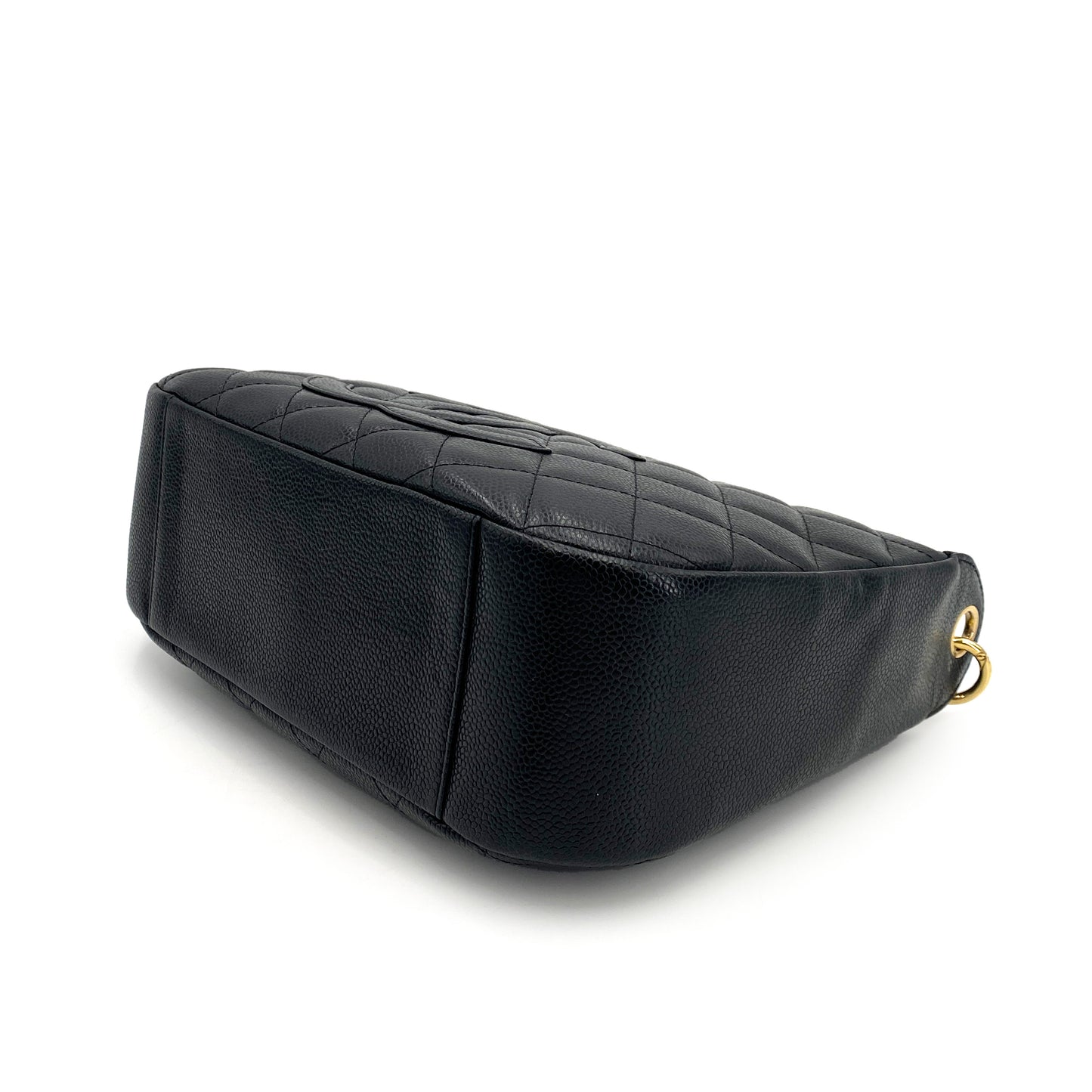 CHANEL VINTAGE HALF MOON ONE SHOULDER BAG BLACK CAVIAR SKIN 90245036