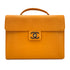 CHANEL VINTAGE BIG COCO BRIEF HAND BAG ORANGE CAVIAR SKIN 90245037