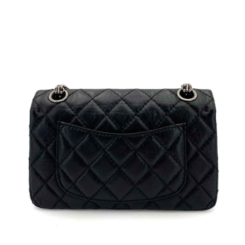 CHANEL VINTAGE 2.55 LUCKY CHARM CHAIN SHOULDER BAG BLACK CALF SKIN SHW 90245051 - PURPOSE